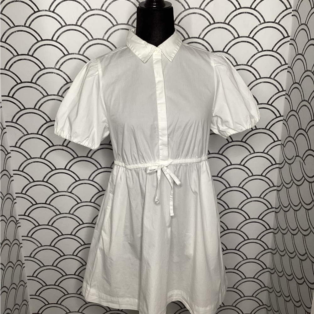 J.Crew Elena Mini Shirt Dress | Crisp White Cotton | Size 8